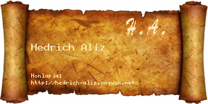 Hedrich Aliz névjegykártya